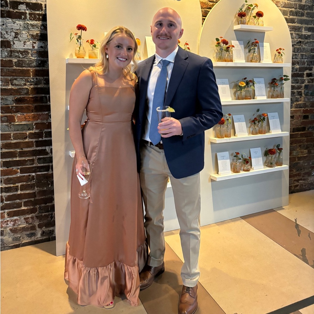 Copper Luxe Satin Clarissa Corset Dress